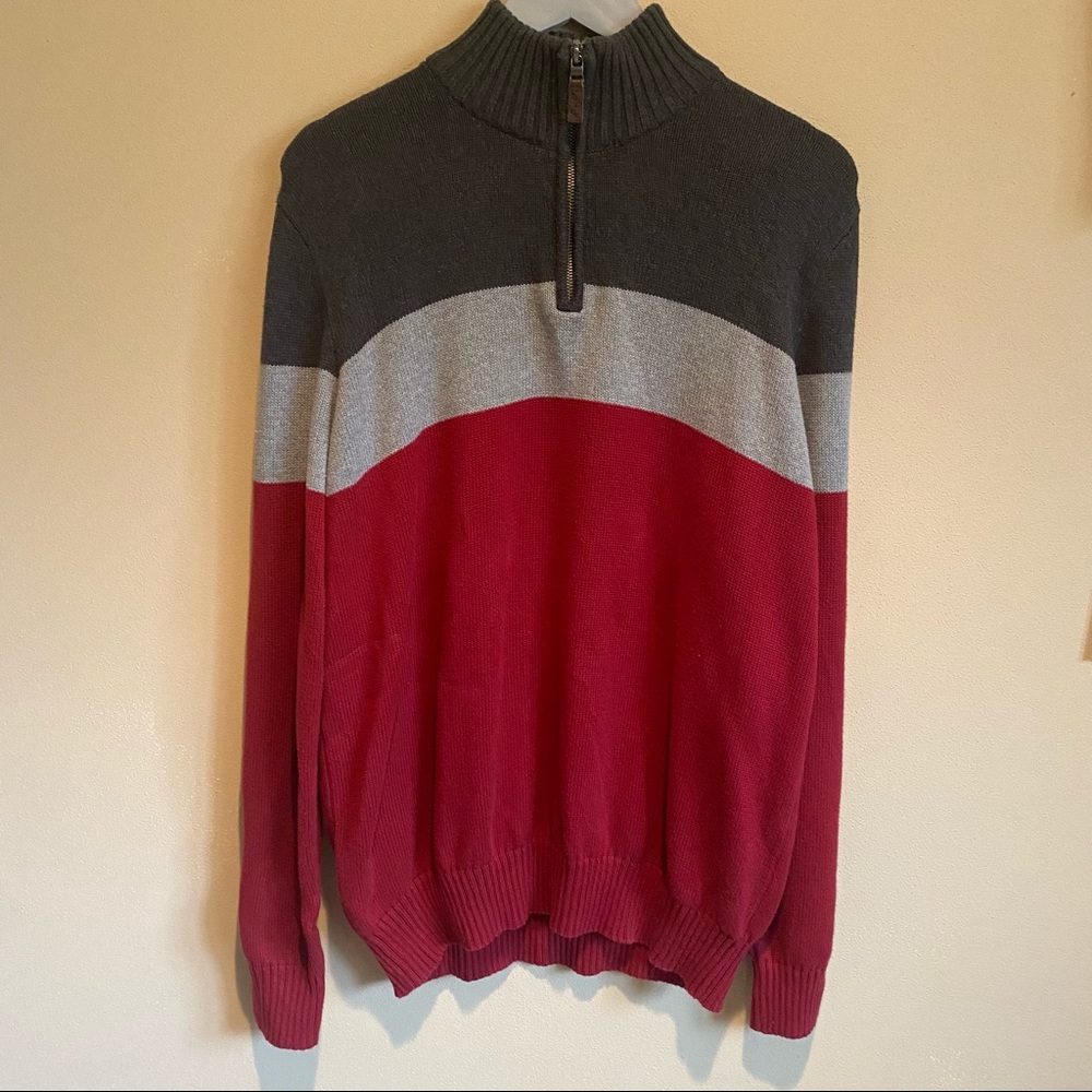 Eddie Bauer Large Tall Sweater Stripe Colorblock